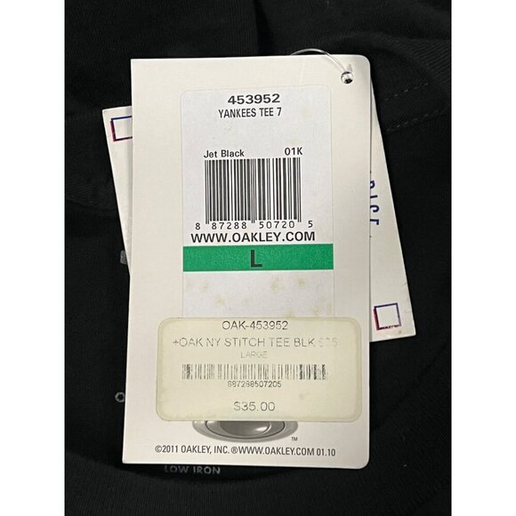 Oakley Mens New York Yankees Black T-Shirt Size Large L Cotton MLB Black New - Picture 11 of 12